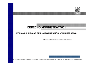 Formas jurídica de la Organización Administrativa.