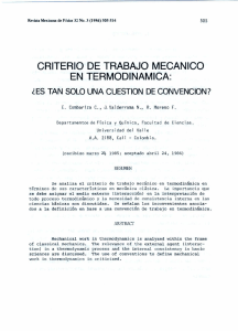 CRITERIO DE TRABAJO MECANICO EN TERMODINAMICA: