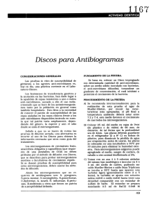 Page 1 ACTIVIDAD CENTFCA Discos para Antibiogramas