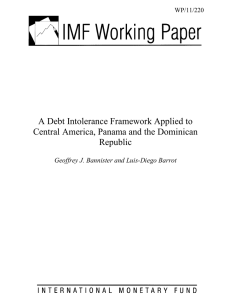 A Debt Intolerance Framework Applied to Central America, Panama