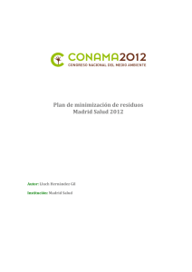 Plan de minimización de residuos Madrid Salud 2012