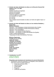 Emisión de Actas del Estado de Jalisco en la Dirección General Del