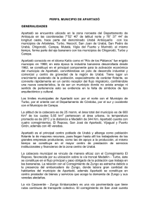 Perfil del Municipio de Apartadó - Prevencion / Universidad del Valle