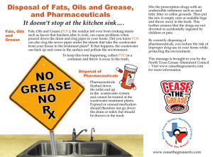 Disposal of Fats, Oils and Grease, and