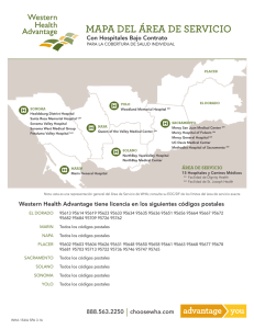 mapa del área de servicio - Western Health Advantage