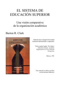 EL SISTEMA DE EDUCACIÓN SUPERIOR