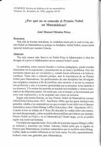 ¿Por qué no se concede el Premio Nobel en Matemáticas?