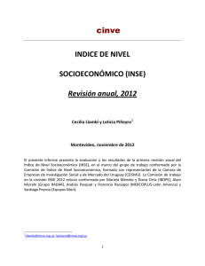 cinve INDICE DE NIVEL SOCIOECONÓMICO (INSE) Revisión anual
