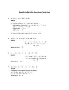 Solución de Ejercicios: Ecuaciones Polinómicas