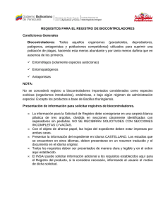 Requisitos Para El Registro De Biocontroladores