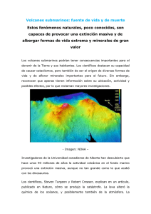 Volcanes submarinos: fuente de vida y de muerte