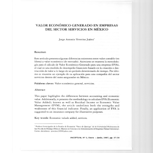 VALOR ECONÓMICO GENERADO EN EMPRESAS DEL SECTOR