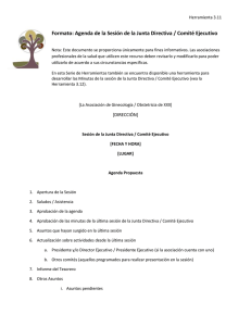 Formato: Agenda de la Sesión de la Junta Directiva / Comité Ejecutivo