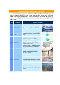 RESUMEN DE ACTIVIDADES ERHIN 1984