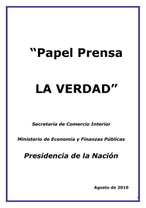 Papel Prensa LA VERDAD - Ministerio de Hacienda y Finanzas