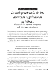 La independencia de las agencias reguladoras en México