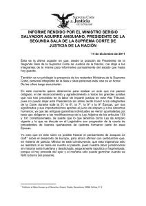 informe rendido por el ministro sergio salvador aguirre anguiano