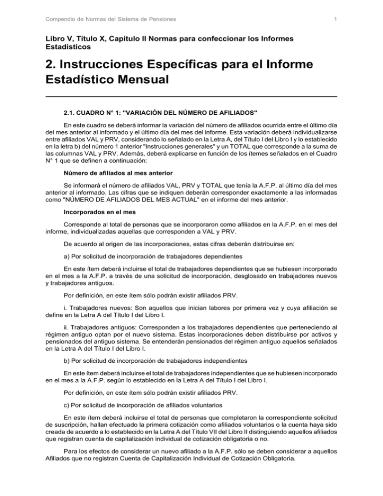 2. Instrucciones Específicas Para El Informe Estadístico Mensual