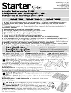 Parts Identification Identification des pièces Identificación de Partes