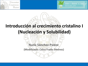 Introducción al crecimiento cristalino I (Nucleación y Solubilidad)