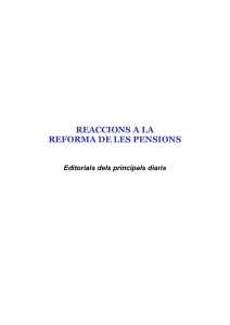 REACCIONS A LA REFORMA DE LES PENSIONS