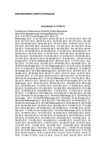 DISPOSICIONES CONSTITUCIONALES Actualizado al 15-XII