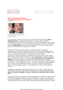 Líder sandinista Daniel Ortega: "Transmitía fuerza y vitalidad"