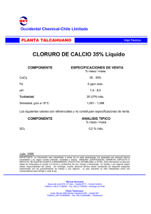 CLORURO DE CALCIO 35% Líquido
