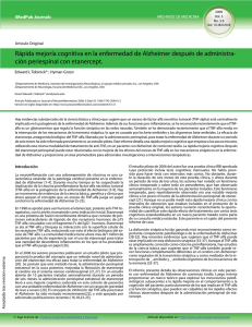 Rápida mejoría cognitiva en la enfermedad de Alzheimer después