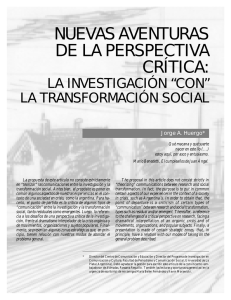 Nuevas aventuras de la perspectiva crítica: la investigación