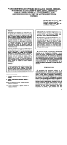 variacion de los niveles de calcio, cobre, hierro, magnesio