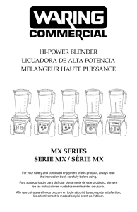 waring commercial xprep hi-power blender instrucion manual