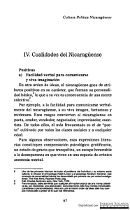 IV. Cualidades del Nicaragüense