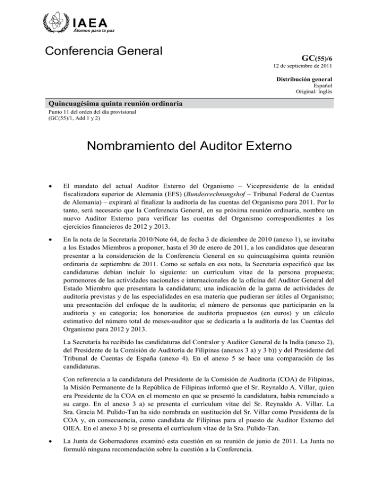 Nombramiento Del Auditor Externo