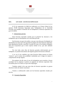 REF.: LEY 18.345 – LICENCIAS ESPECIALES El 23 de septiembre