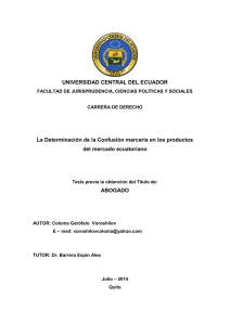 UNIVERSIDAD CENTRAL DEL ECUADOR La Determinación de la