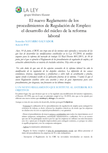 el nuevo reglamento de los procedimientos de regulación de empleo