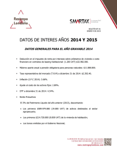 DATOS DE INTERES AÑOS 2014 Y 2015