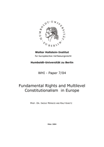 Fundamental Rights and Multilevel Constitutionalism in Europe