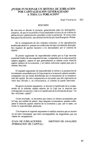 ¿puede funcionar un sistema de jubilacion por capitalizacion