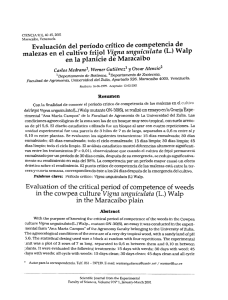 Evaluation of the critical period of competence of weeds in the