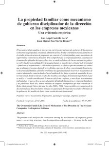 La propiedad familiar como mecanismo de gobierno disciplinador