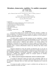 Dictadura, democracia, república: Un análisis conceptual