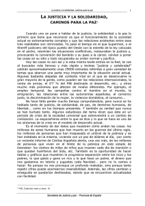 La Justicia y la Solidaridad caminos para la PAZ