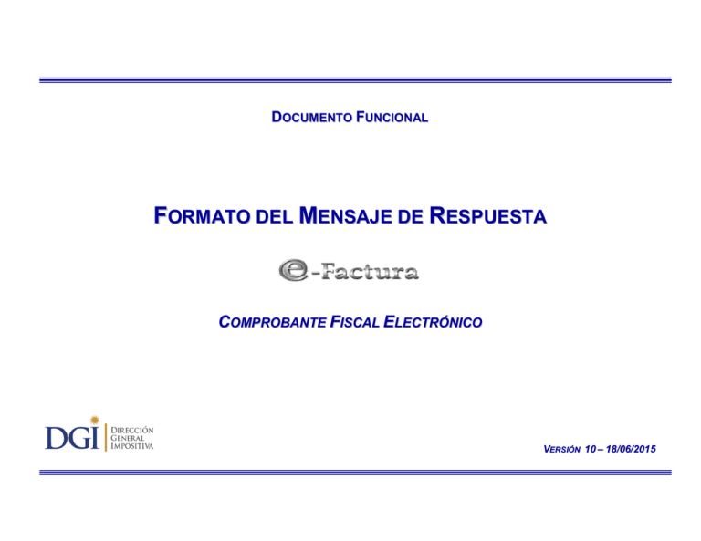 Formato Del Mensaje De Respuesta - Factura Electrónica