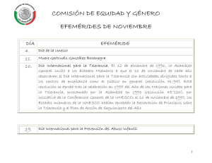 COMISIÓN DE EQUIDAD Y GÉNERO EFEMÉRIDES DE NOVIEMBRE