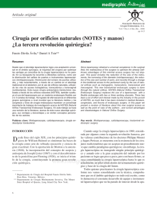 Cirug&iacute;a por orificios naturales (NOTES y manos)