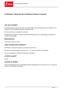 Certificados: Obtención del Certificado de Buena Conducta ¿En qué