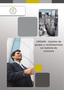 CM0490 - Gestión de quejas y reclamaciones en materia de consumo