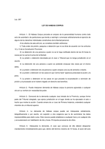 Ley 267 - Habeas Corpus - Poder Judicial de la Provincia de La